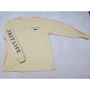 Salt Life Long Sleeve Tee Yellow Size Medium